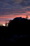 Sunset at Sunset Creek, Half Dome in Silhouette